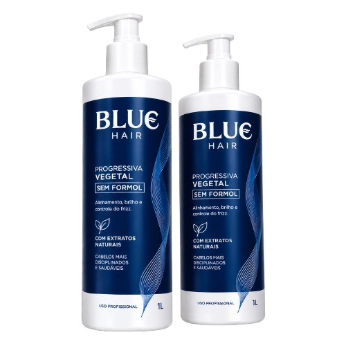Kit com duas unidades da progressiva vegetal sem formol BLUE Hair